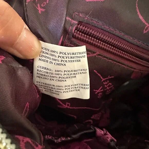 Betsey Johnson Handbag Logo Quilted Be Mine Gold Chain Straps Black O/S - Picture 11 of 13